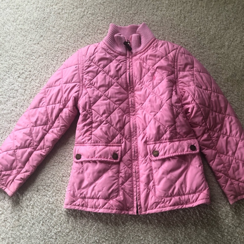 Girls Size 6 Quilted Polo Jacket